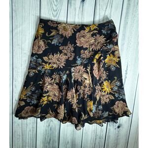 Vintage Silk Lauren Ralph Lauren Sz 14 Skirt Floral Cottagecore VTG